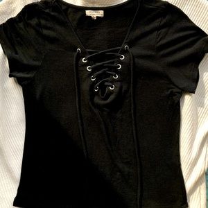 Cute Black Top Criss Cross Front (adjustable)